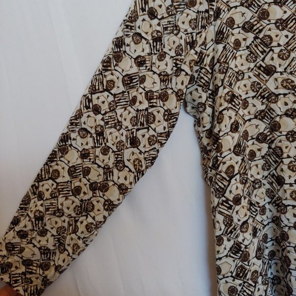 J. Jill geometric pattern brown and tan long sleeve flowy top Medium - Picture 6 of 10